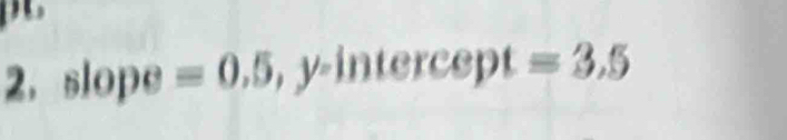 2, slope =0.5, y-intercept=3.5