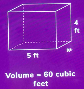 Volume =60 cubic
feet