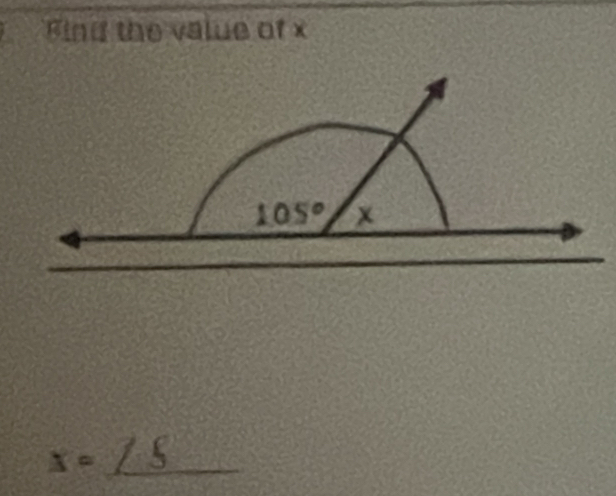 Find the value of x
_ x=_ 75