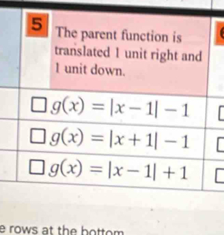 rows at the bottom