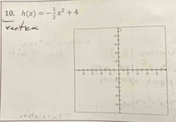 h(x)=- 1/2 x^2+4