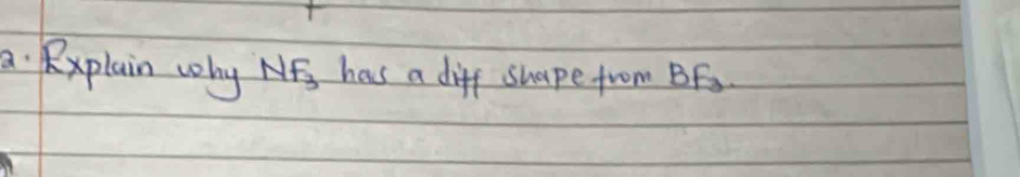 Rxplain why NF_3 has a diff shape from BFa.