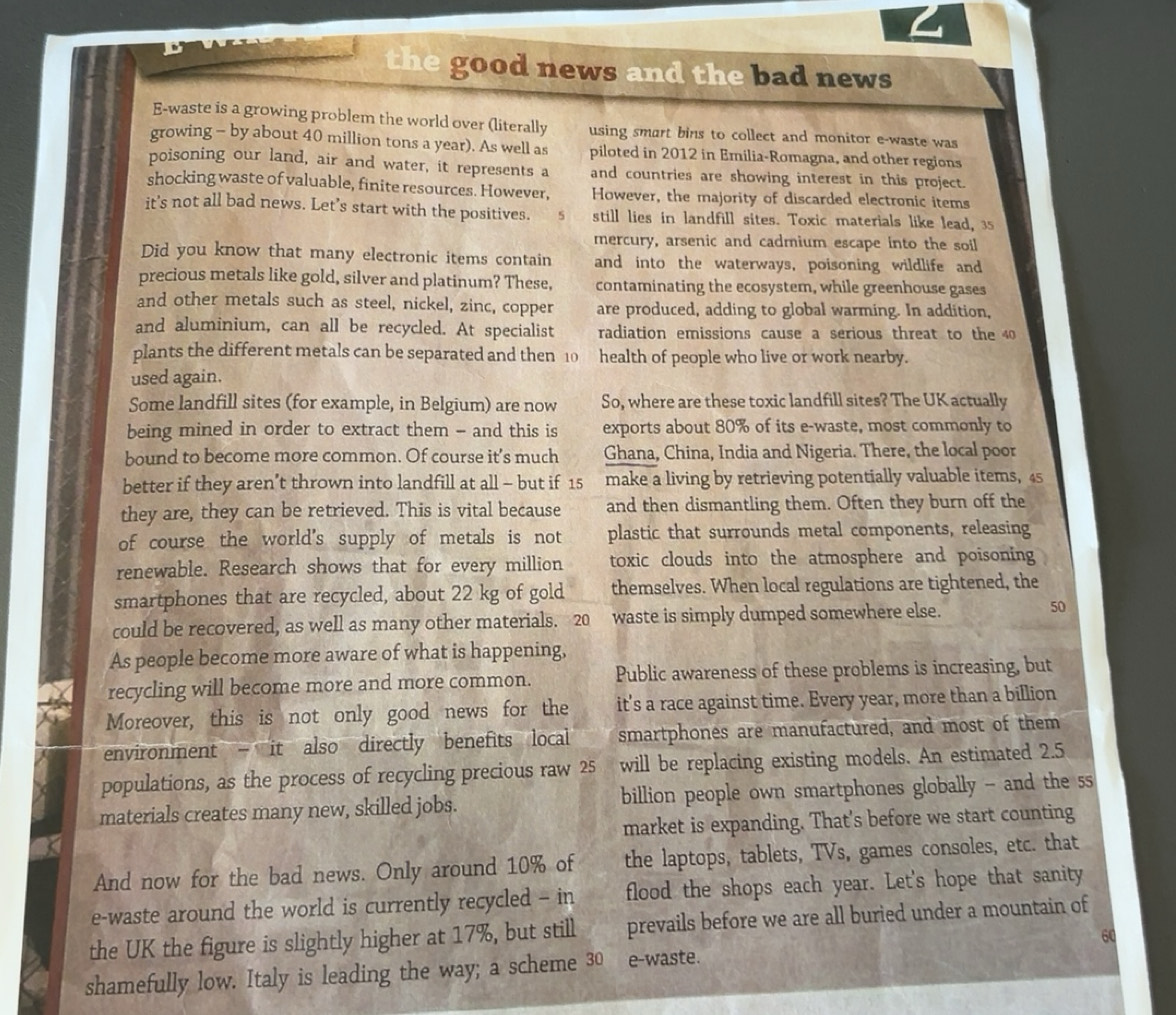 Risolto:the good news and the bad news E-waste is a growing problem the ...