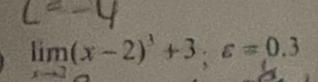 limlimits (x-2)^3+3;varepsilon =0.3