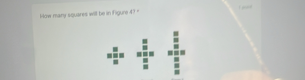 oe 
How many squares will be in Figure 4? *