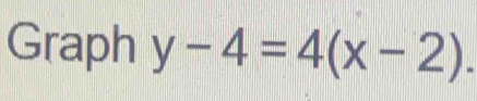 Graph y-4=4(x-2).