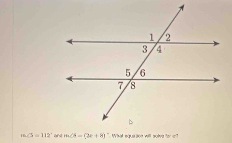 m∠ 5=112°