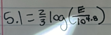 l= 2/3 log ( E/10^(4.8) )