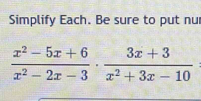 Simplify Each. Be sure to put nu