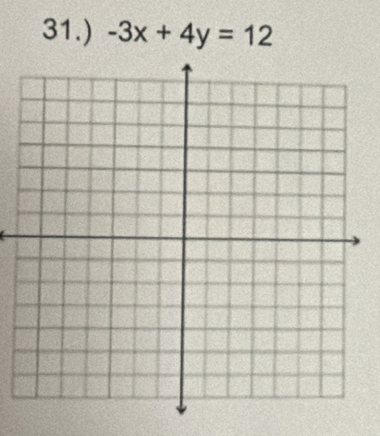 31.) -3x+4y=12