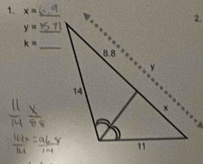 x= _
2.
y= _
k= _