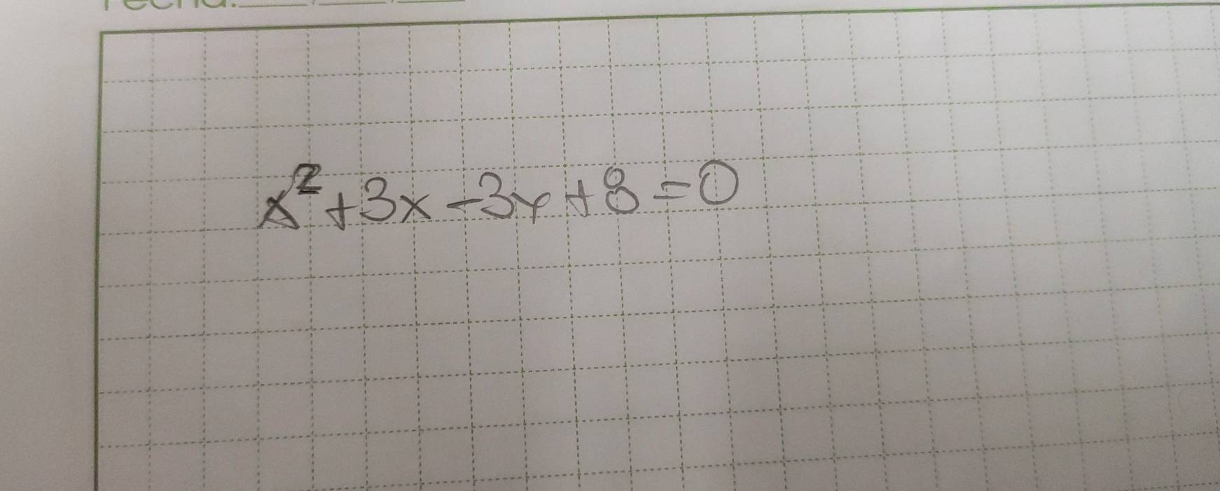 x^2+3x-3x+8=0