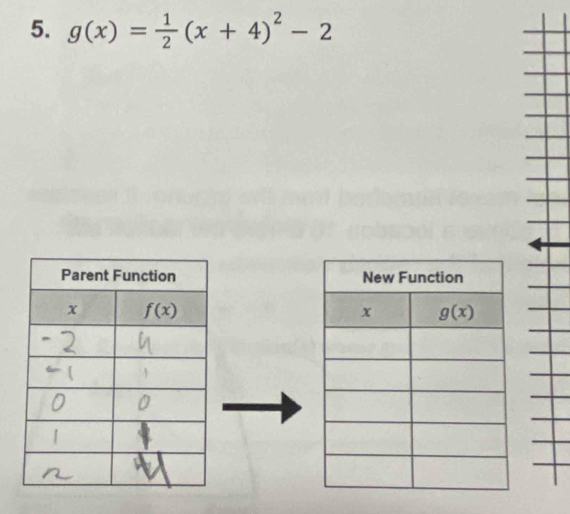 g(x)= 1/2 (x+4)^2-2