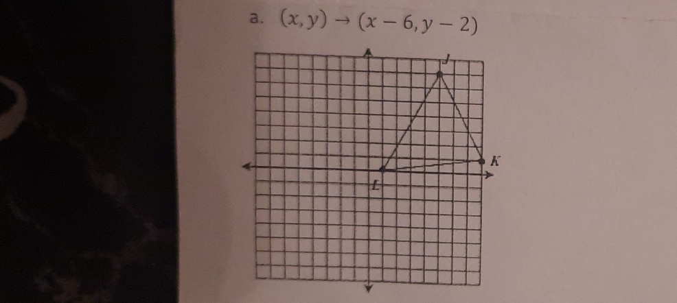 (x,y)to (x-6,y-2)