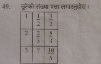 छुटेको संख्या पत्ता लगाउनुहोस् ।