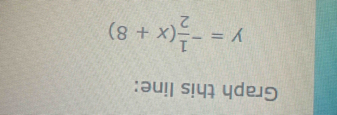 Graph this line:
y=- 1/2 (x+8)