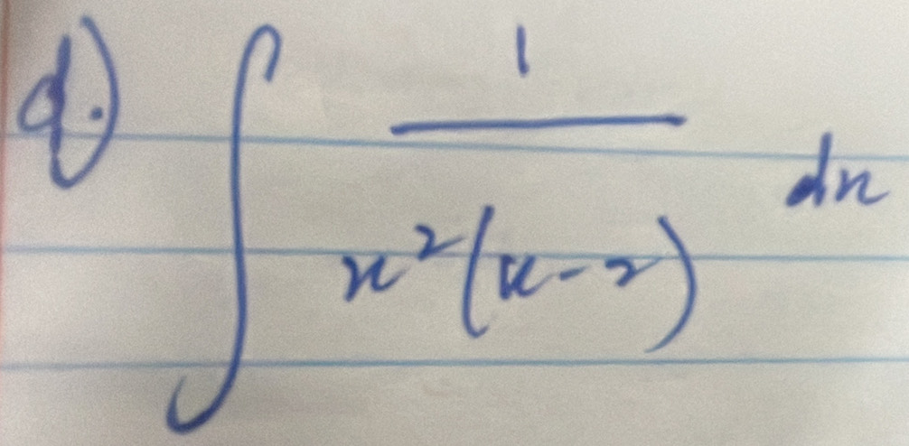 ∈t  1/x^2(x-2) dx