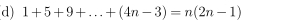 1+5+9+...+(4n-3)=n(2n-1)