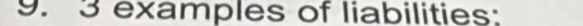 examples of liabilities: