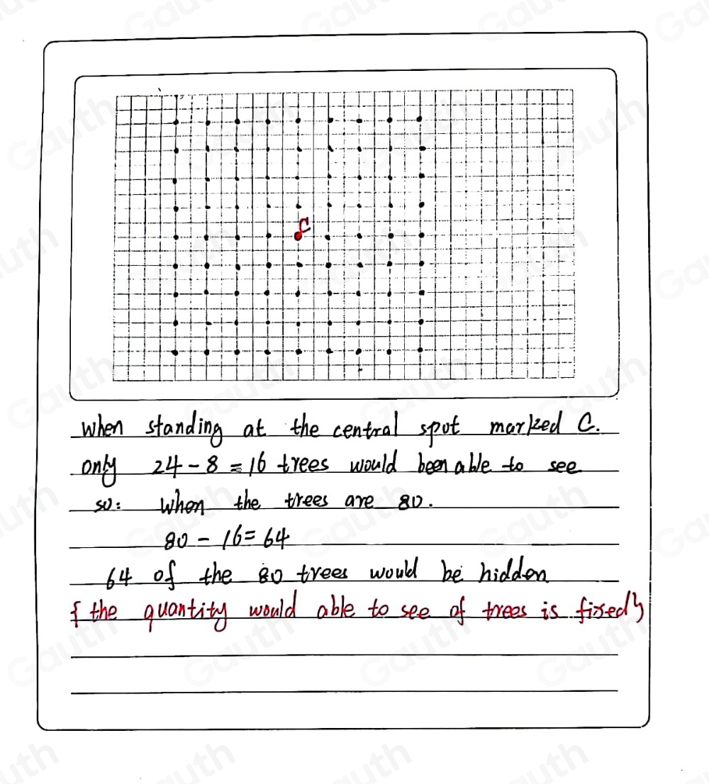 Solved: The 5* 5 array of dots represents trees in an orchard. If you ...