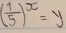 ( 1/5 )^x=y