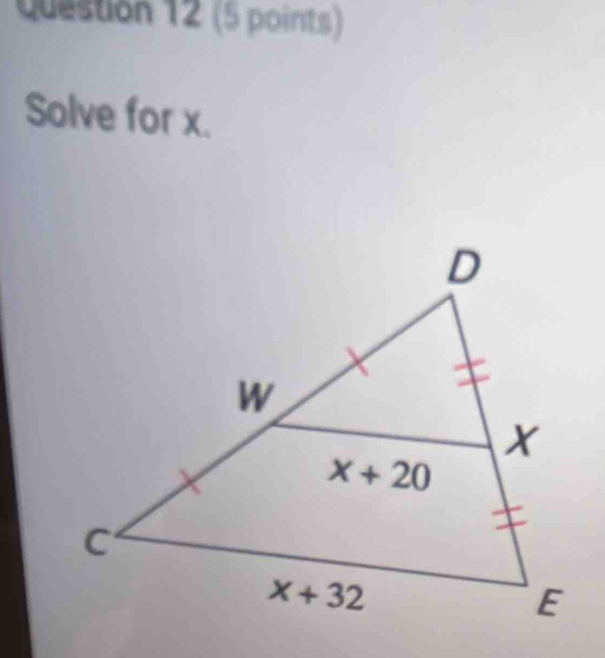 Solve for x.