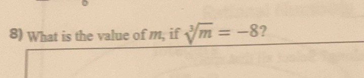 What is the value of n 24 if sqrt[3](m)=-8 2