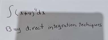 ∈t (x+4)^4dx
Buy direct integration techiques