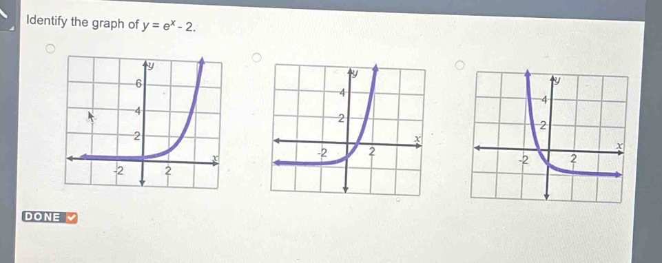 Identify the graph of y=e^x-2. 
DONE 、