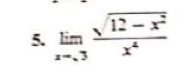 limlimits _xto 3 (sqrt(12-x^2))/x^4 