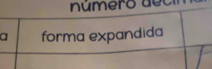 nú mero dec 
a forma expandida