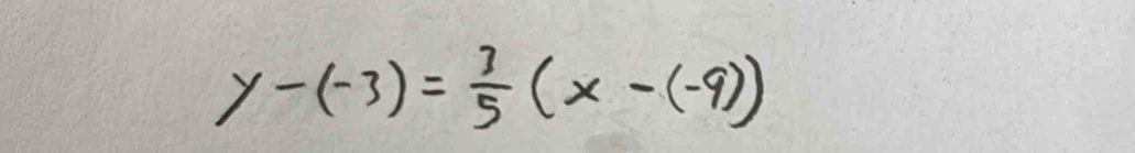 y-(-3)= 3/5 (x-(-9))