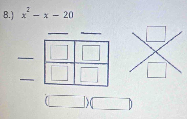 8.) x^2-x-20