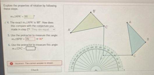 Solved: Explore the properties of rotation by following these steps . m ...