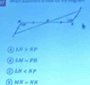 LN>NP
LM=PB
LN
0 MN=NB