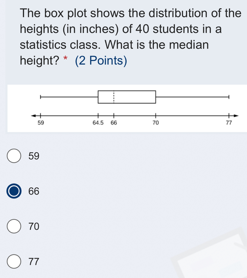 Nalutas:The box plot shows the distribution of the heights (in inches ...