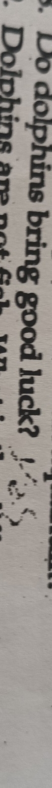Do dolphins bring good luck? 
Dolphins an