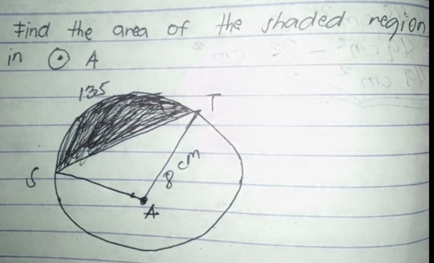 find the area of the shaded region
inodot A