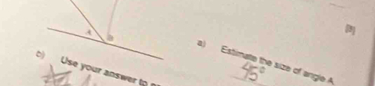 A
 
à 
a) Estimate the size of angle 
b) Use your answer to