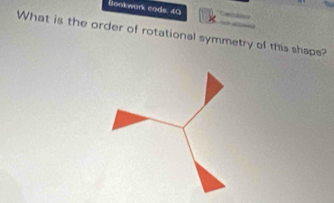 Bookwark code. 40 
What is the order of rotational symmetry of this shape?