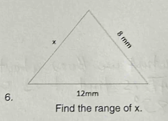 Find the range of x.