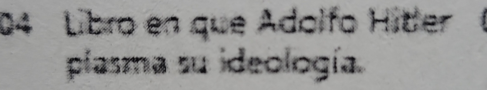 Libro en que Adolfo Hitler 
plasma su ideología.