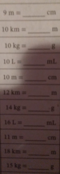 15kg= _ g