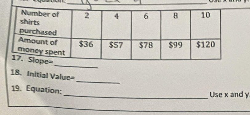 Initial Value= 
19. Equation: 
_Use x and y
_