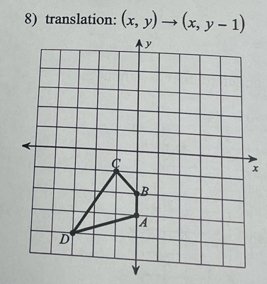 translation: (x,y)to (x,y-1)