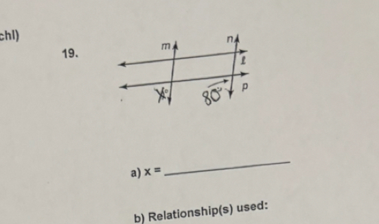 chI) 
19. 
a) x=
_ 
b) Relationship(s) used: