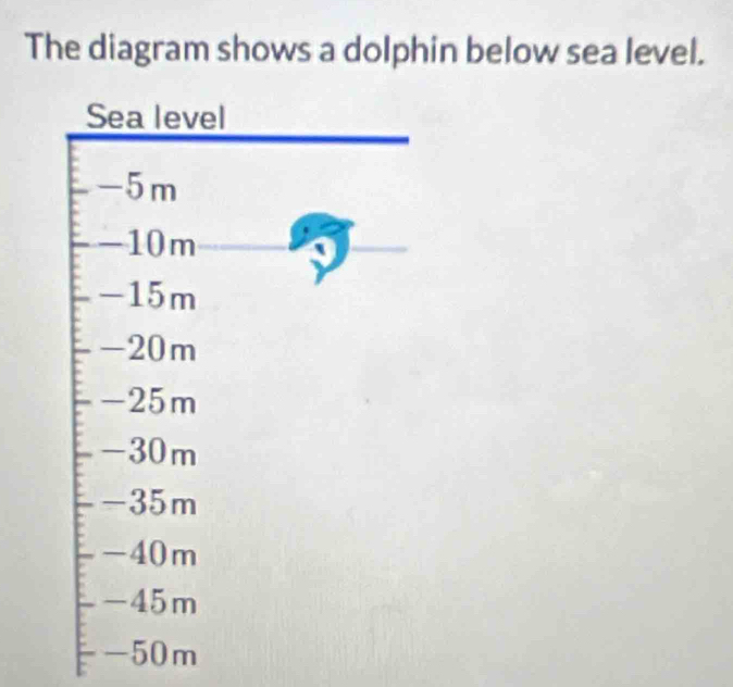 The diagram shows a dolphin below sea level.