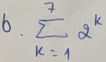 sumlimits _(k=1)^72^k