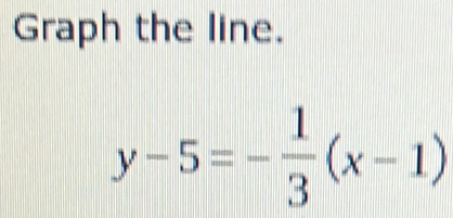 Graph the line.
y-5=- 1/3 (x-1)