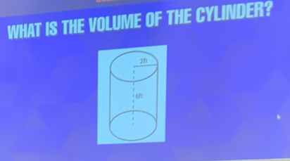 WHAT IS THE VOLUME OF THE CYLINDER?